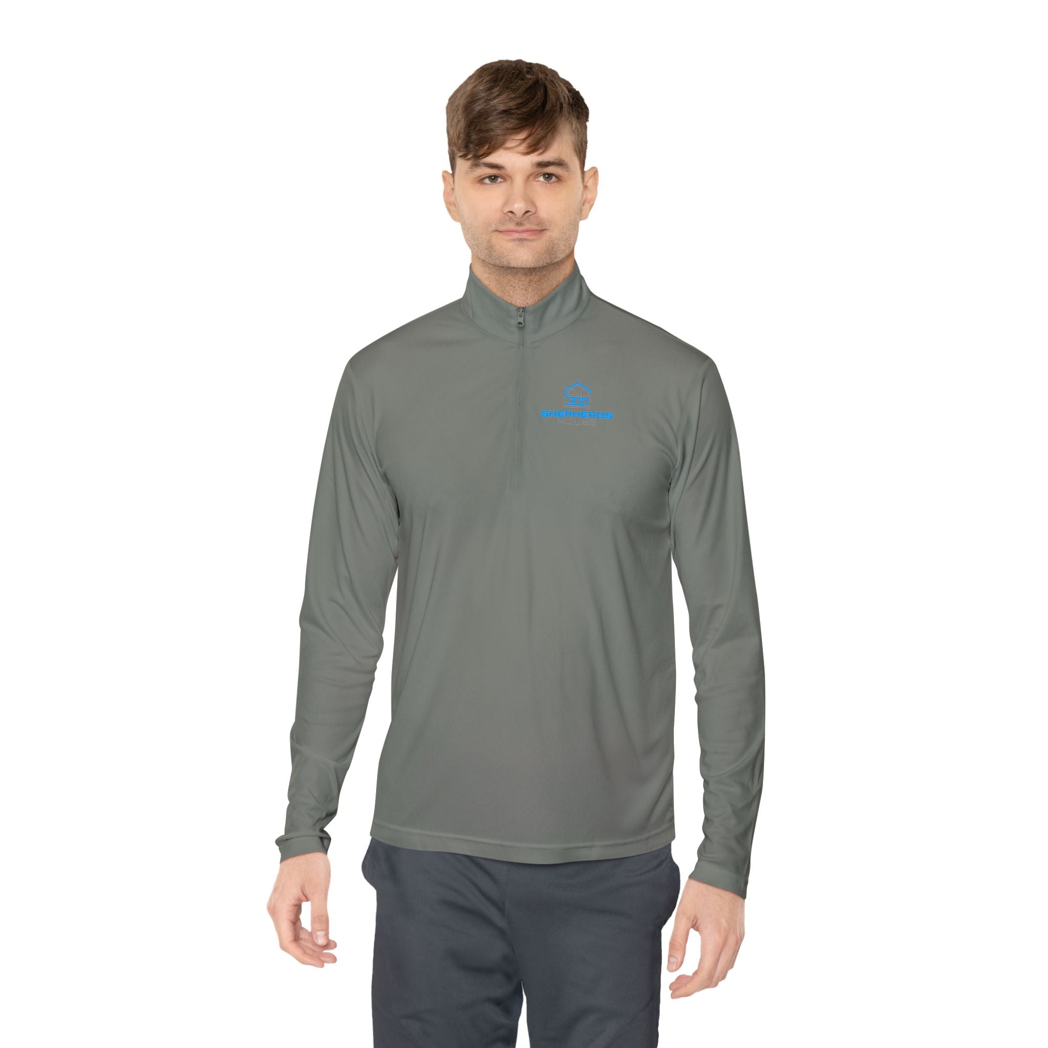 Blue Real Estate Logo Quarter-Zip Pullover | Realtor Office Wear