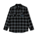 Plaid Flannel Shirt — Olive & Black Buffalo Check with Chest Patch