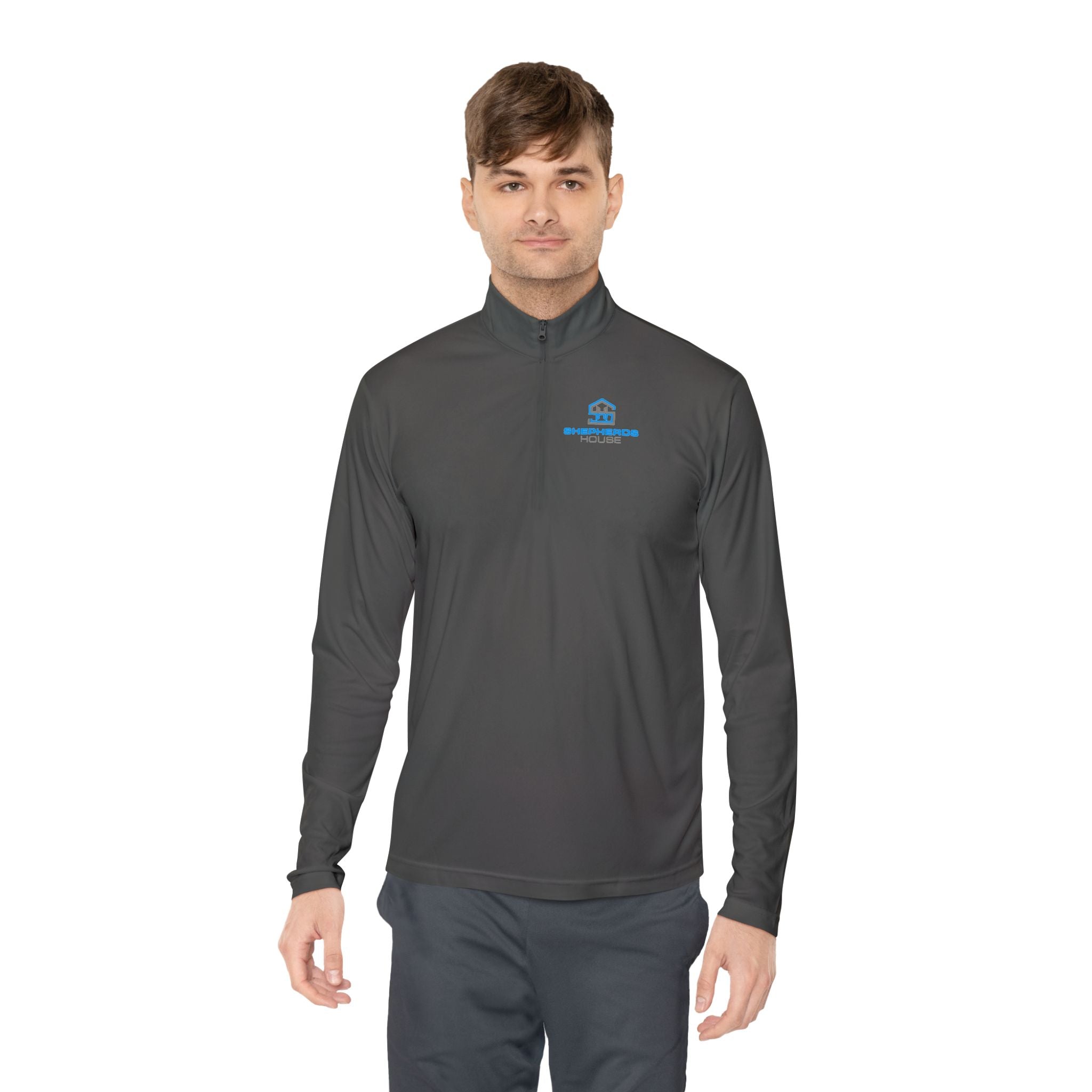 Blue Real Estate Logo Quarter-Zip Pullover | Realtor Office Wear