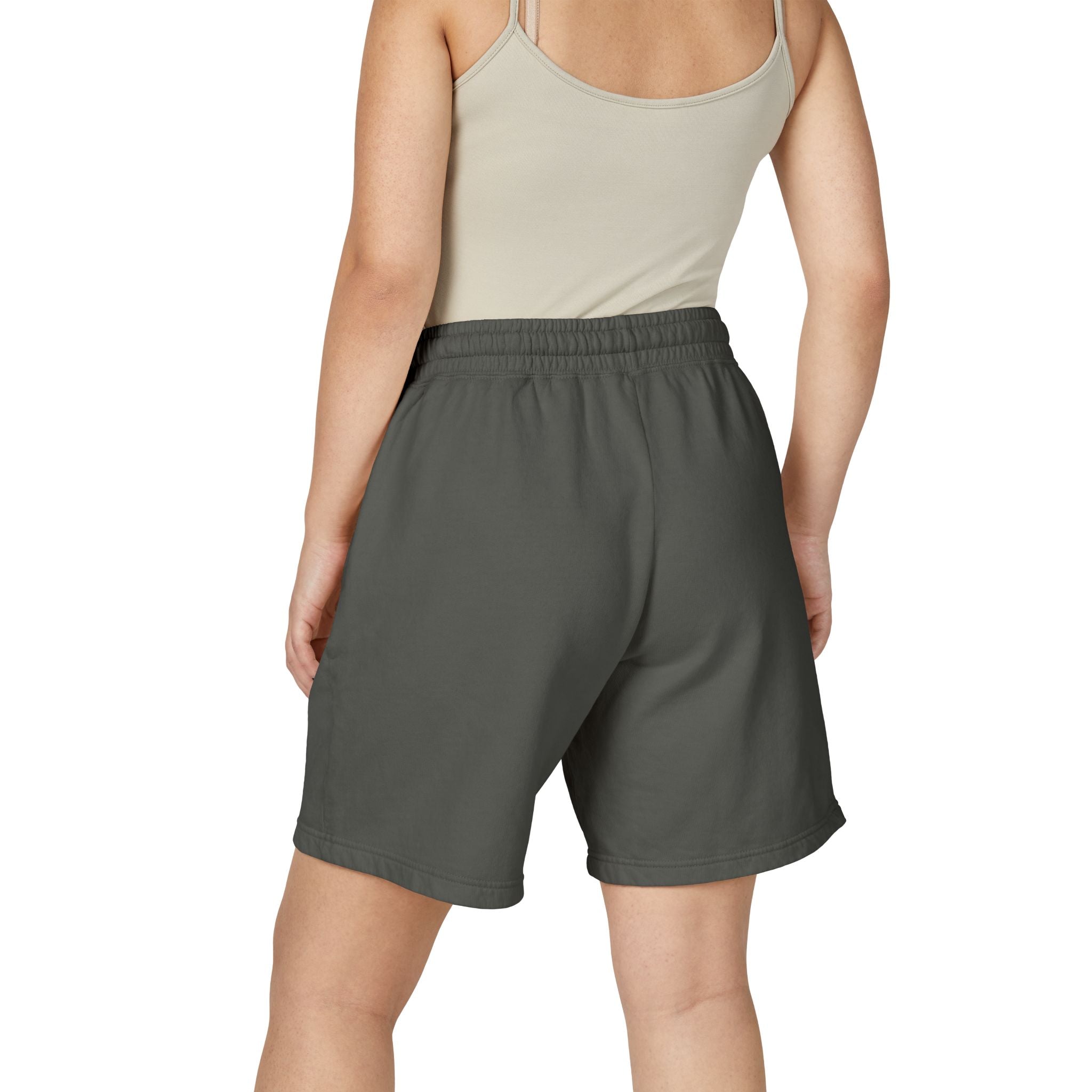 Sheepshead House logo Sweat Shorts | Minimal cabin logo shorts