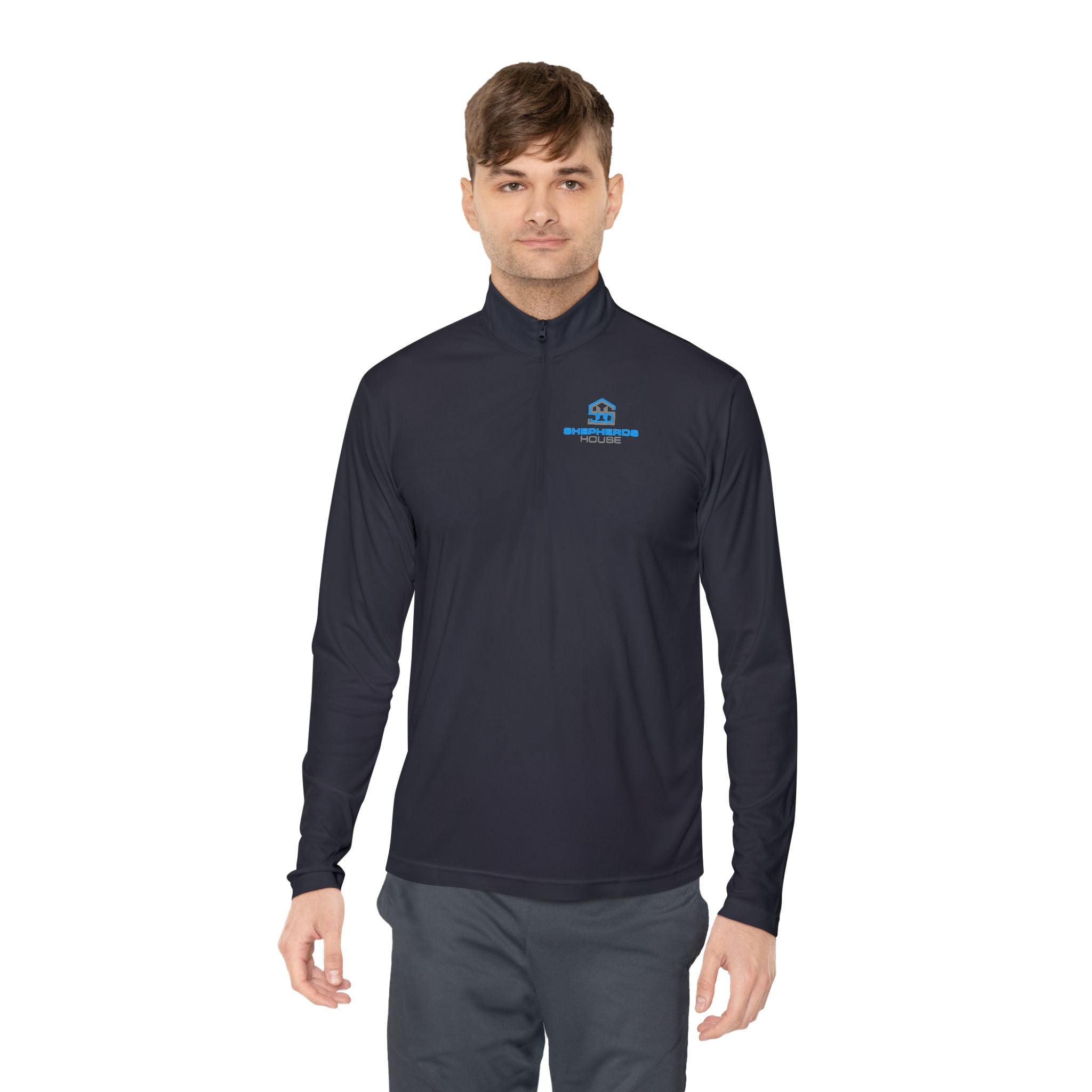 Blue Real Estate Logo Quarter-Zip Pullover | Realtor Office Wear