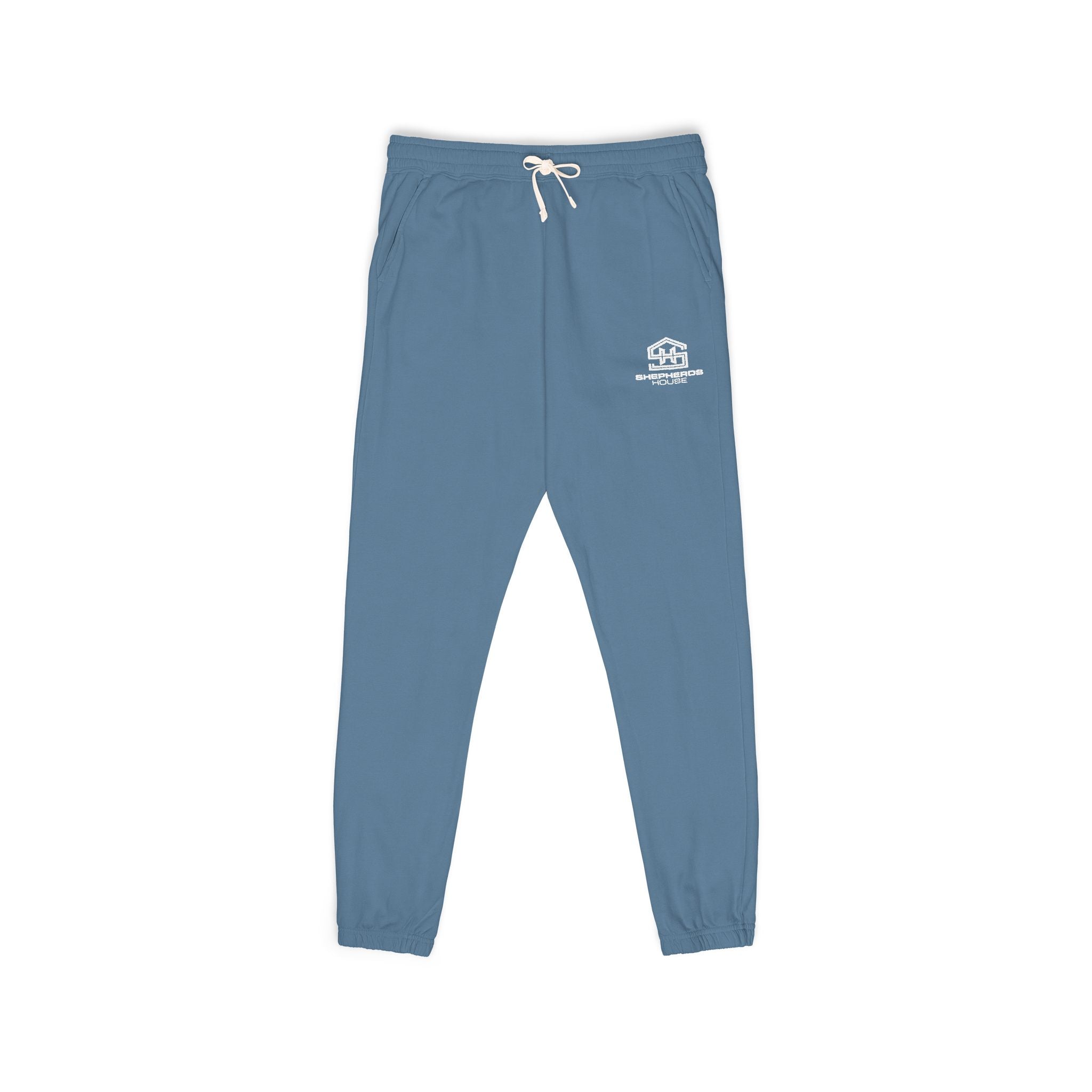 Blue Surfing Whale Sweatpants | Small Chest Logo