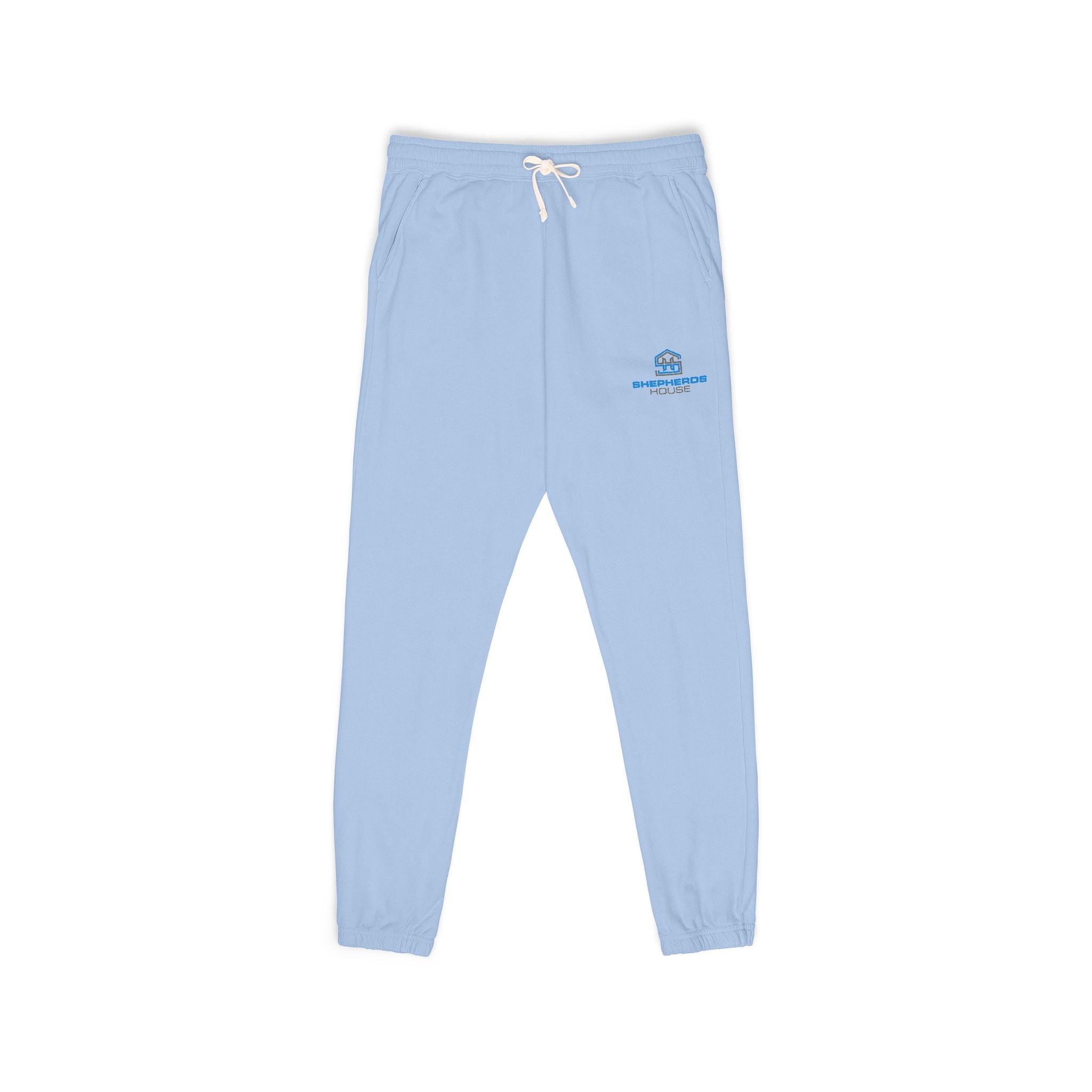Blue Surfing Whale Sweatpants | Small Chest Logo