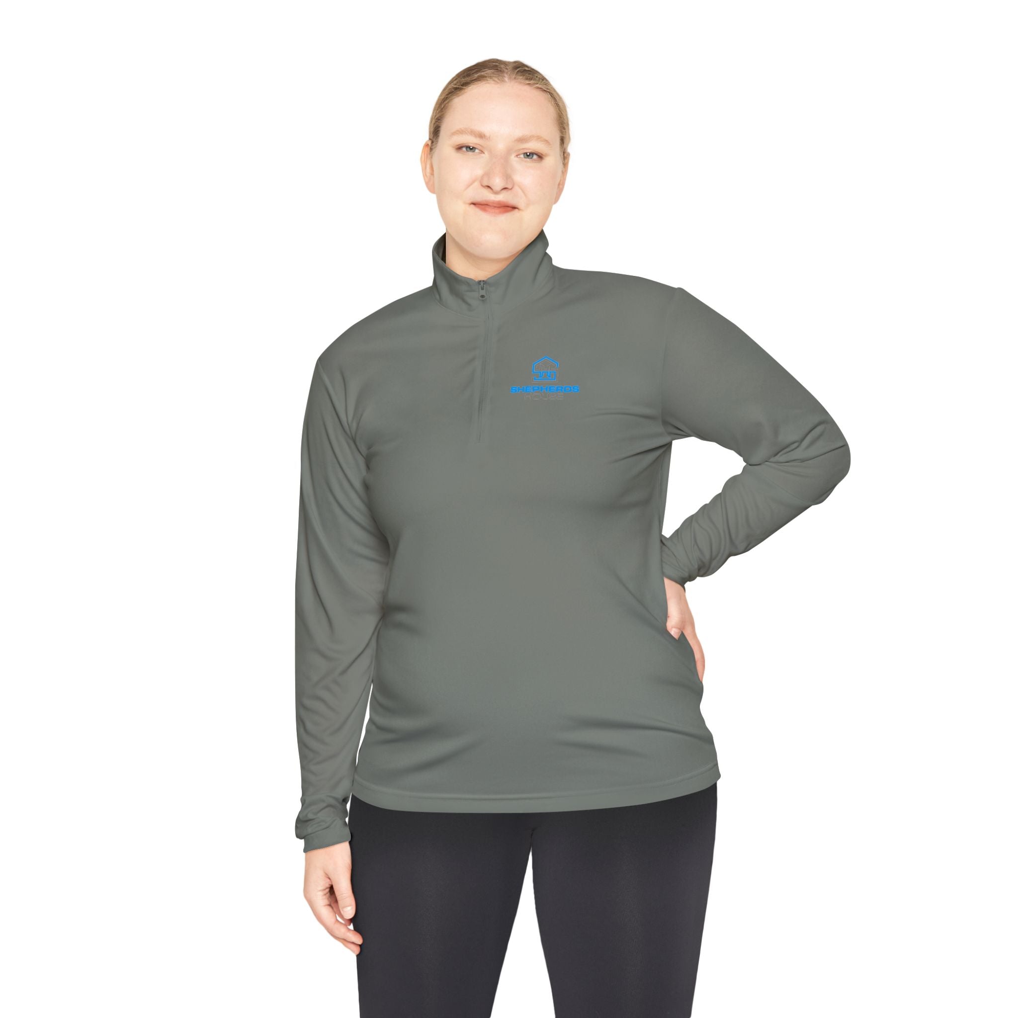 Blue Real Estate Logo Quarter-Zip Pullover | Realtor Office Wear