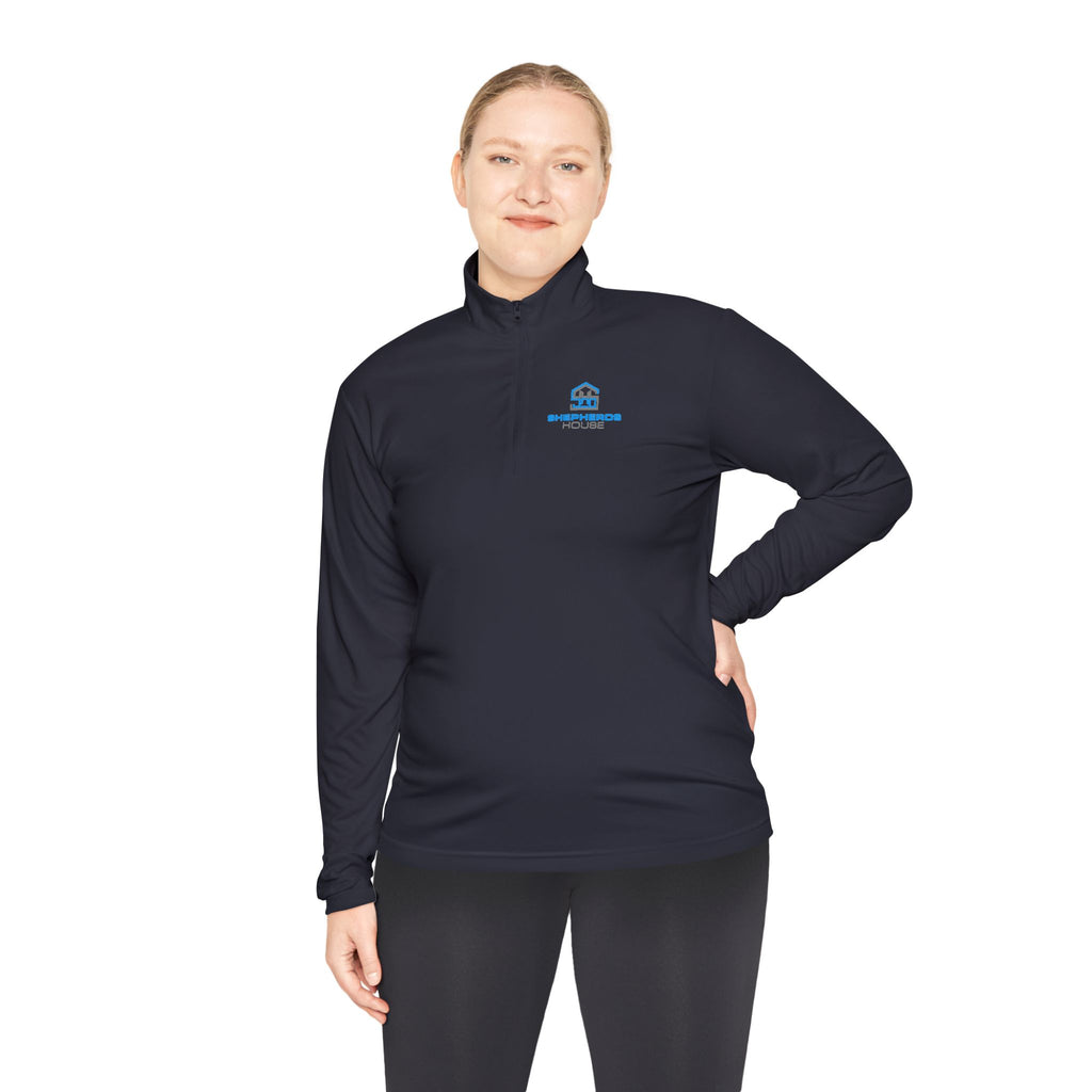 Blue Real Estate Logo Quarter-Zip Pullover | Realtor Office Wear