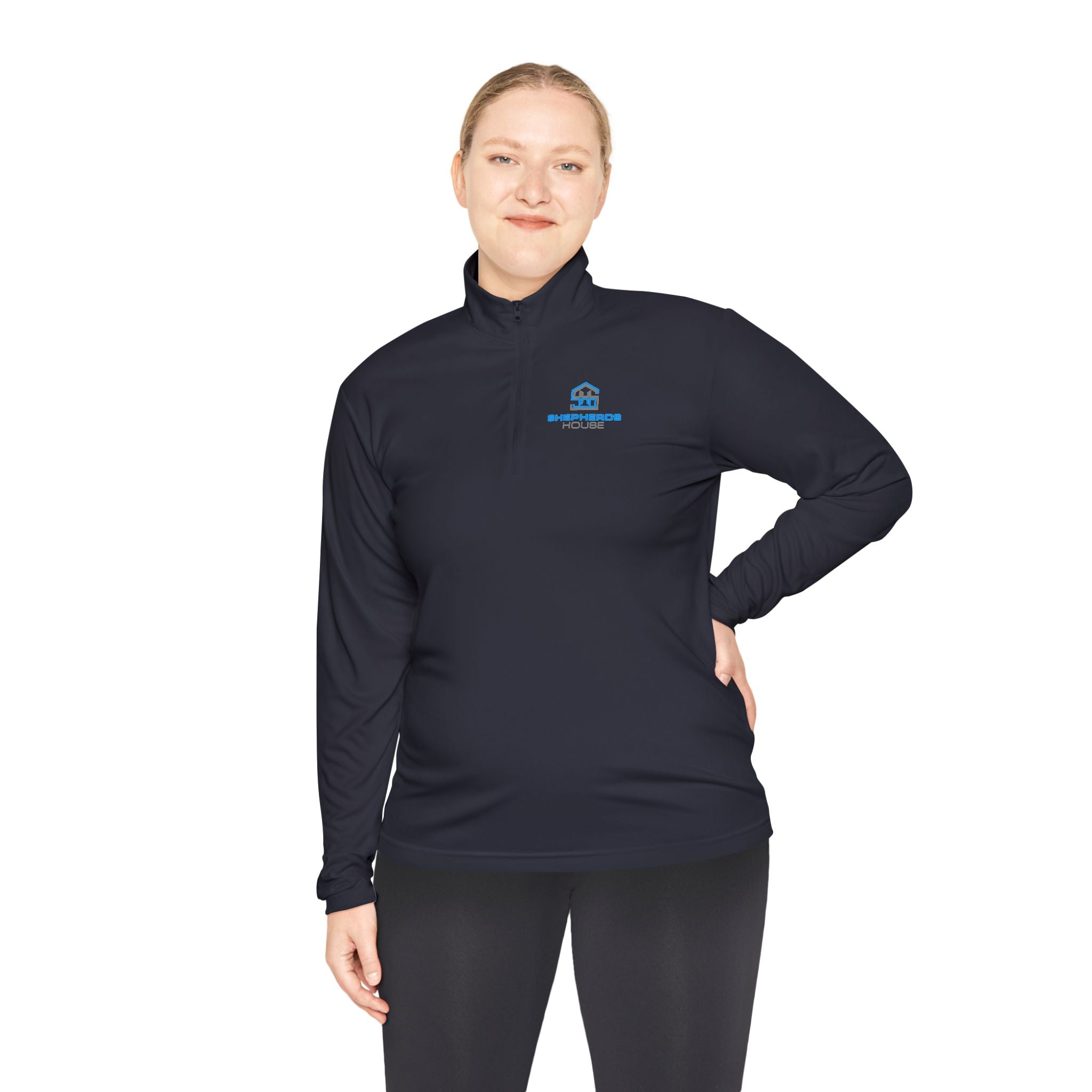 Blue Real Estate Logo Quarter-Zip Pullover | Realtor Office Wear