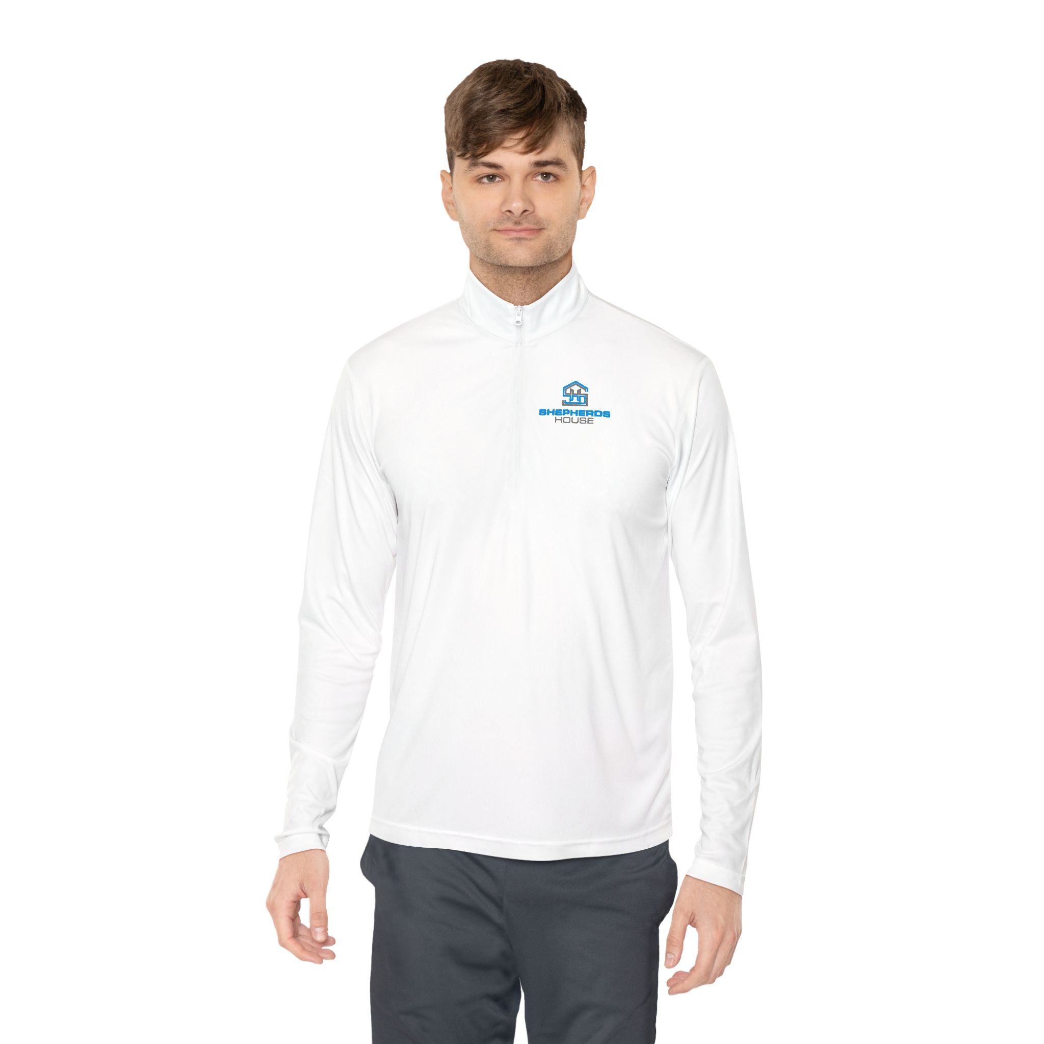 Blue Real Estate Logo Quarter-Zip Pullover | Realtor Office Wear