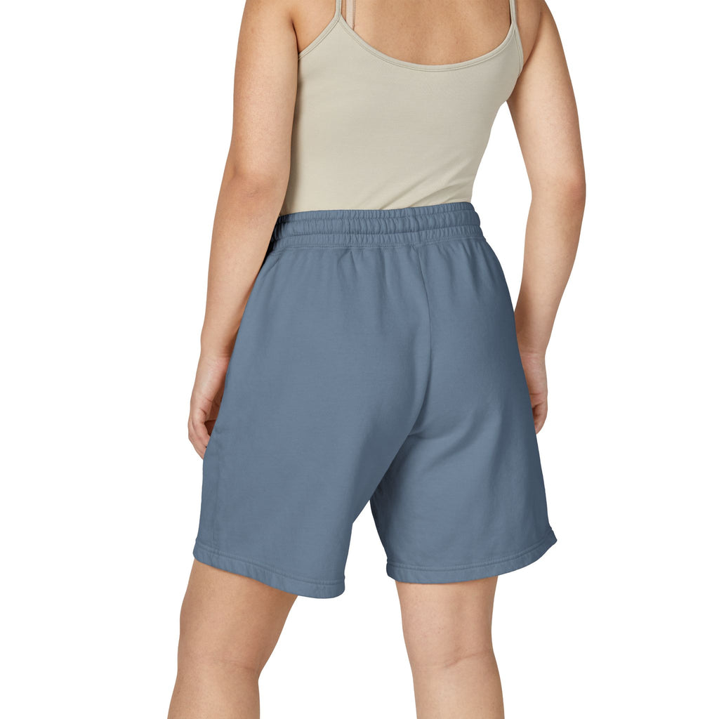 Sheepshead House logo Sweat Shorts | Minimal cabin logo shorts