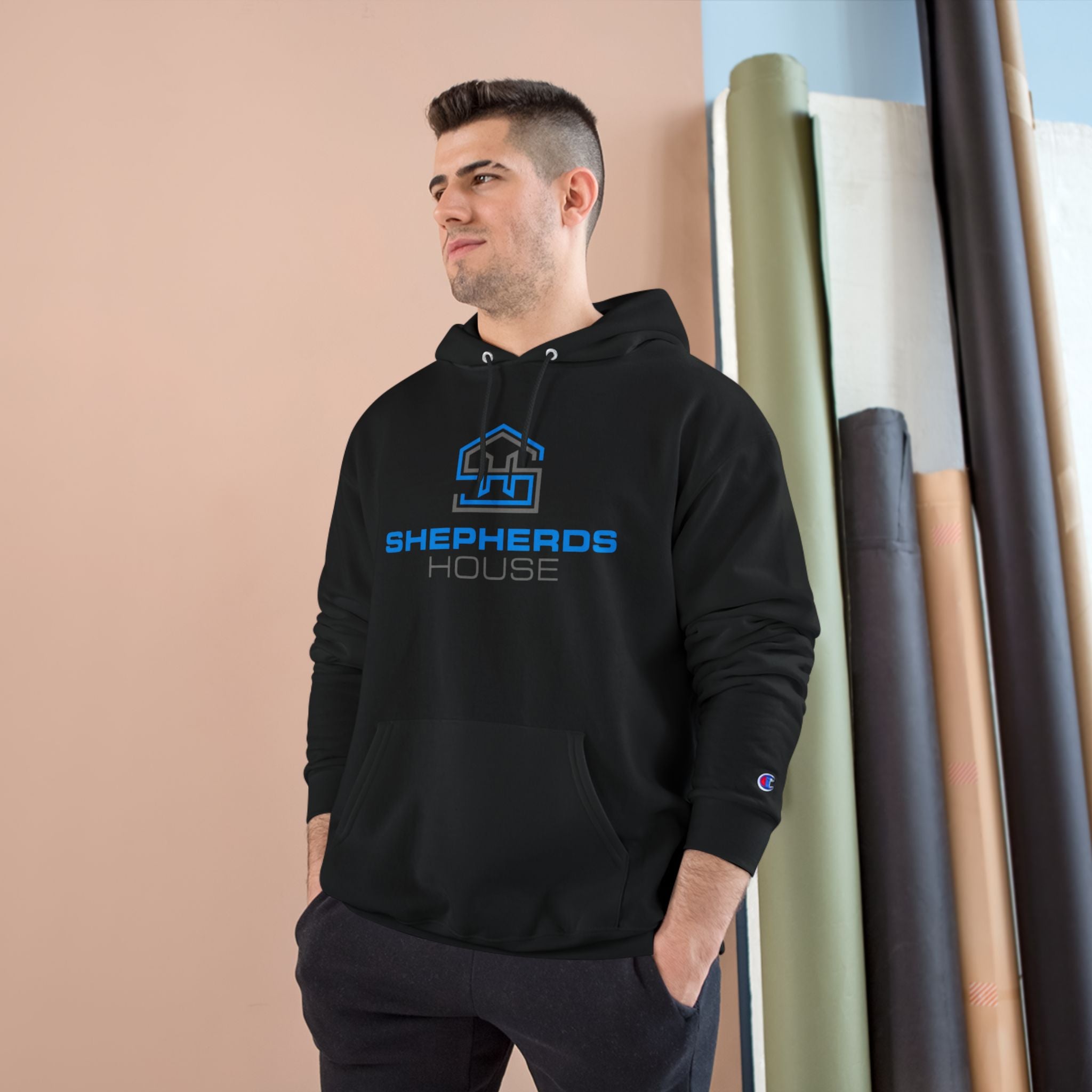 Shepherds House Logo Hoodie | Champion Blood In Blood Out Graphic Hoodie