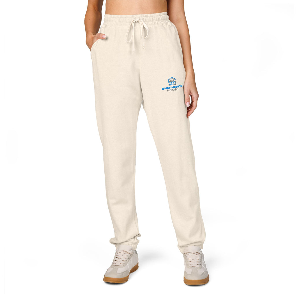 Blue Surfing Whale Sweatpants | Small Chest Logo