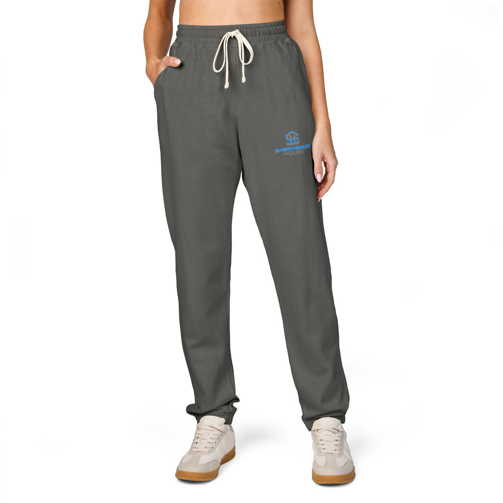 Blue Surfing Whale Sweatpants | Small Chest Logo